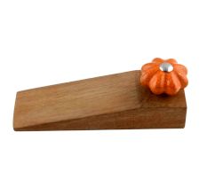 2 Pieces Orange Crackle Melon Ceramic Wooden Door Stopper